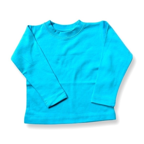 ⭐️ 5 for $25 Sky Blue Cotton Baby Top Long Sleeve Size 12 Months - Picture 1 of 5